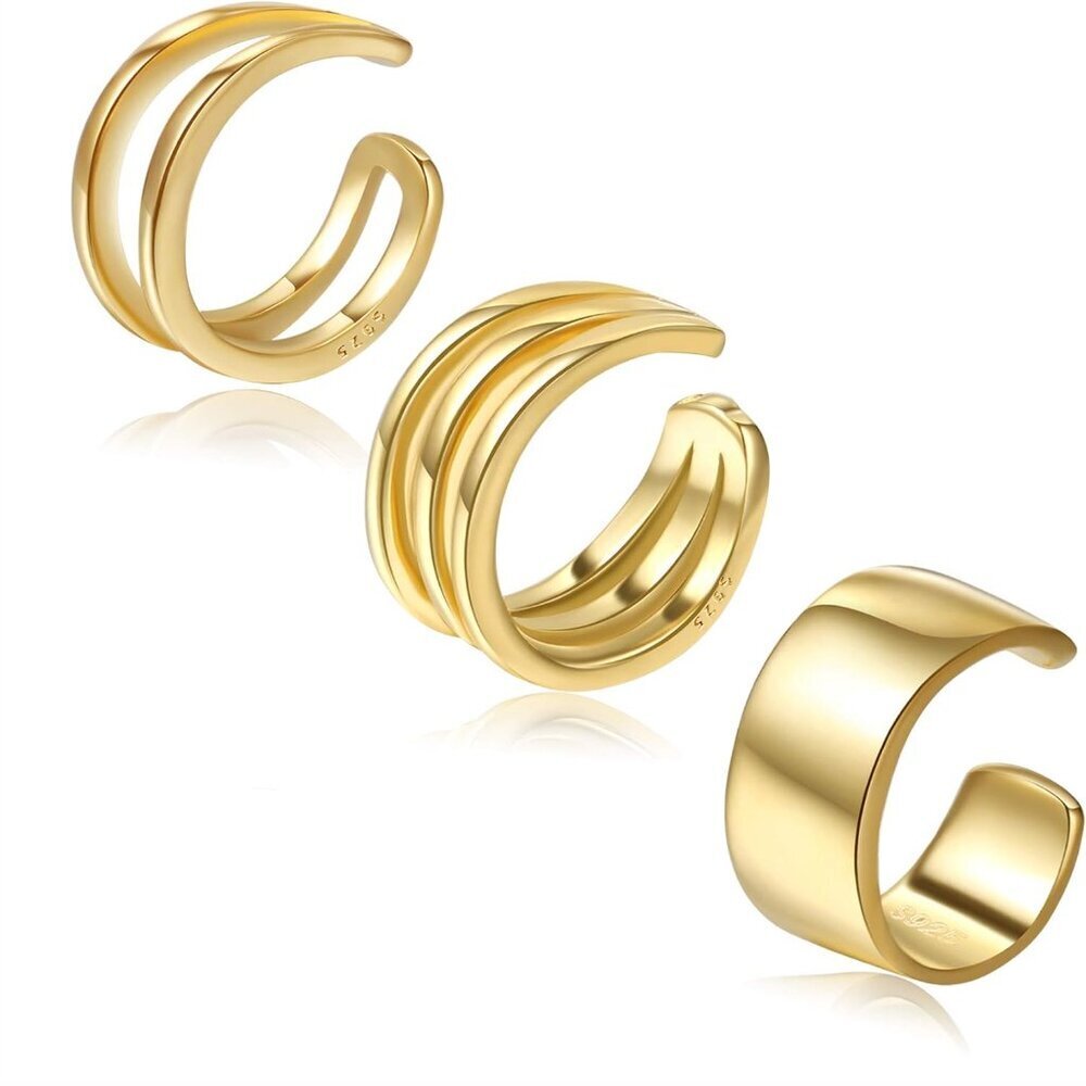 Cuff Earrings 925 Sterling Silver Ear Cuff Earrings Non-Piercing Fake Helix Cart